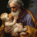 São José com o Menino Jesus nos braços, símbolo de paternidade, cuidado e amor
