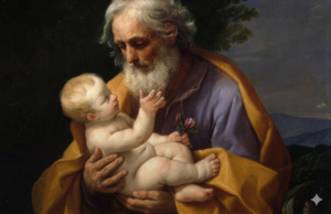 São José com o Menino Jesus nos braços, símbolo de paternidade, cuidado e amor