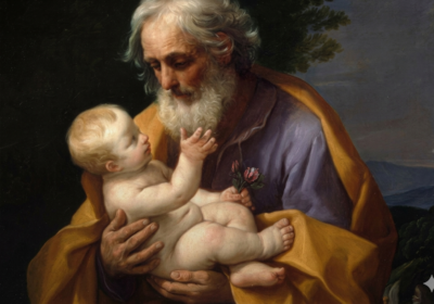 São José com o Menino Jesus nos braços, símbolo de paternidade, cuidado e amor